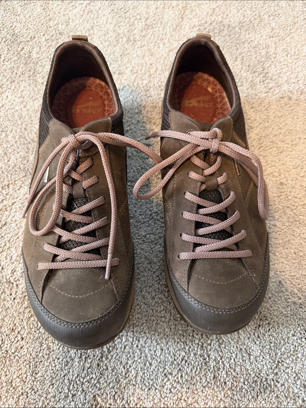 Dansko Women’s Casual Lace-Up Waterproof Slip Resistant Clog Sneakers in Brown